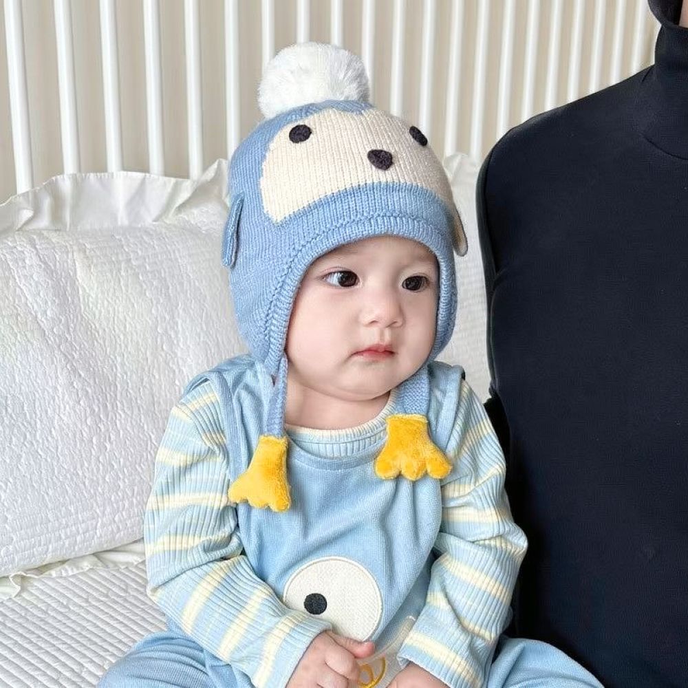 Infant Beanie Hat With Ears - 사랑스러운 아기용 니트 귀덮개 모자, 겨울용