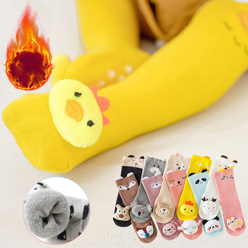 Unisex Baby Socks Non Slip - 겨울용 두꺼운 면 아동용 긴 양말