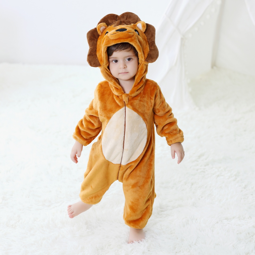 신생아 아기 귀여운 사자 동물 만화 Romper 옷 소 - Cotton Baby Onesies Zipper 리뷰 및 가격