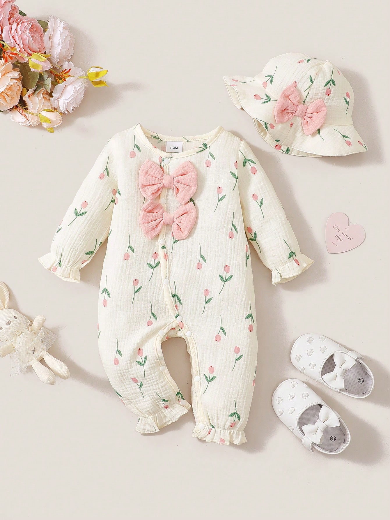 아기 소녀용 봄/가을용 긴팔 거즈 소재의 투피스 세트입 - Newborn Baby Girl Romper Floral 리뷰 및 가격