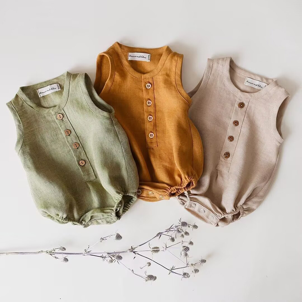 신생아 아기 소년 리넨 코튼 Romper 부드러운 통기 - Baby Summer Linen Sleeveless Jumpsuit 리뷰 및 가격